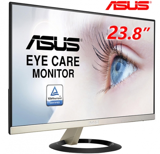 华硕显示器 23.8寸 IPS屏 超薄无边框 VZ249N黑
