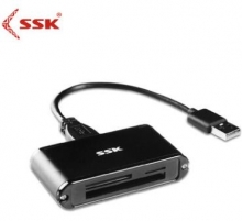 SSK飚王  多合一金属高速2.0读卡器 TF SD卡 CF卡  SCRM025